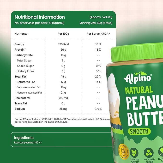 ALPINO Natural Peanut Butter 400g - Image 4