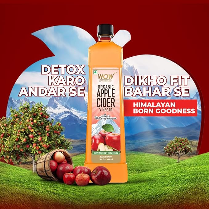 WOW Raw Apple Cider Vinegar - 400 ml - Image 3