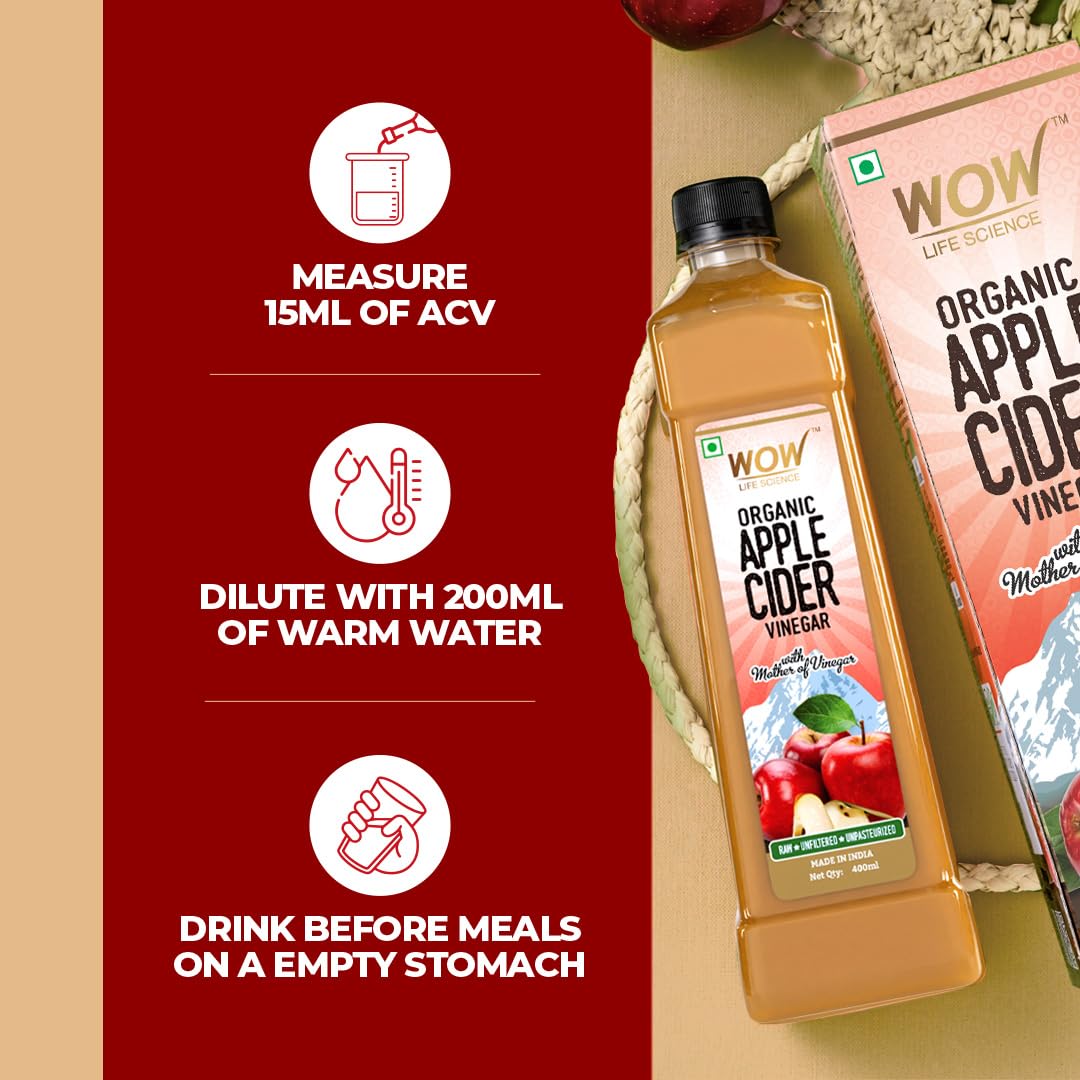 WOW Raw Apple Cider Vinegar - 400 ml - Image 9