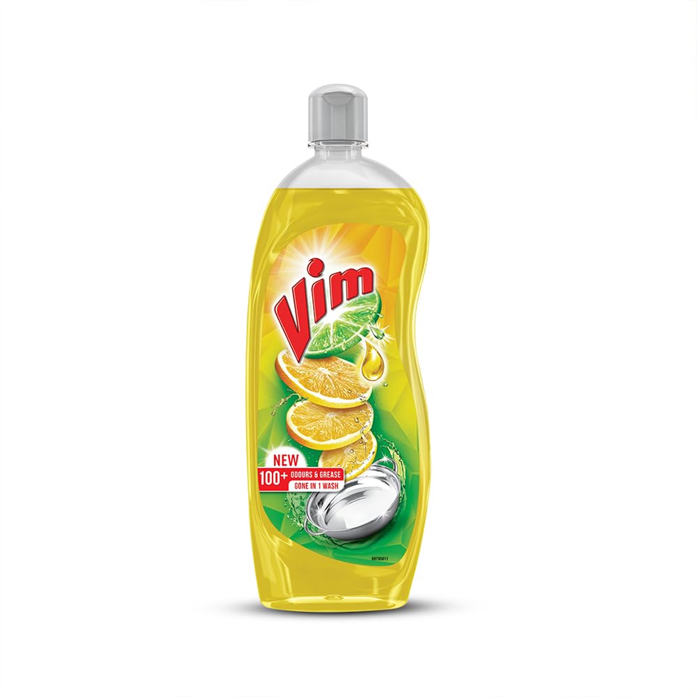 Vim Dishwash Liquid Gel Lemon, With Lemon Fragrance, Leaves No Residue, Grease Cleaner For All Utensils, 750 ml Bottle - Image 1