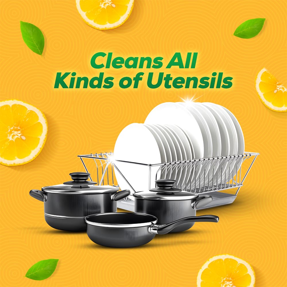 Vim Dishwash Liquid Gel Lemon, With Lemon Fragrance, Leaves No Residue, Grease Cleaner For All Utensils, 750 ml Bottle - Image 3