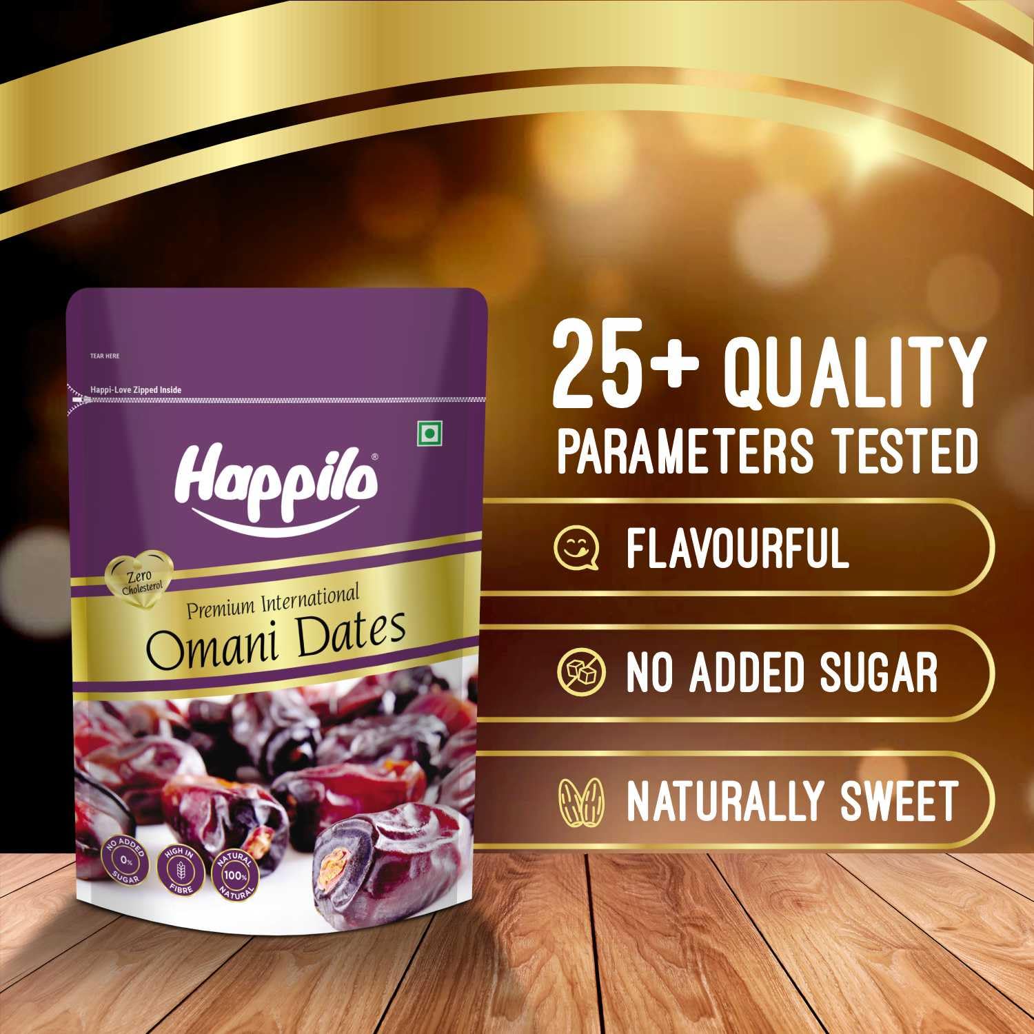 Happilo Dried Premium International Omani Dates 250g |Healthy snacks, Dry fruits, Khajoor, Khajur| No Preservatives | No Added Sugar |Vegan | Plant Based | Non GMO - Image 6