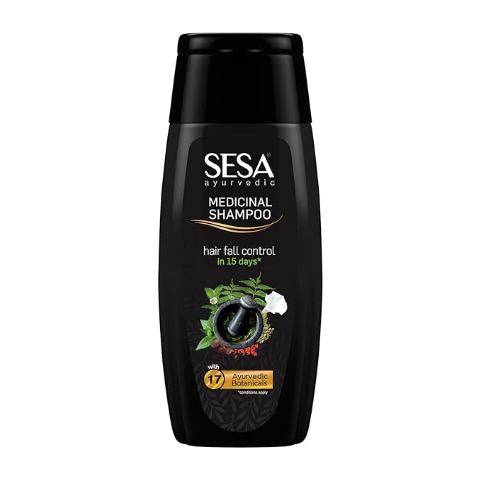 Sesa Ayurvedic Medicinal Shampoo Hairfall Control Anti Dandruff Shampoo Infused with 15 Ayurvedic Herbs Smooth & Shiny Hair For Men & Women (200 ml) - Image 1