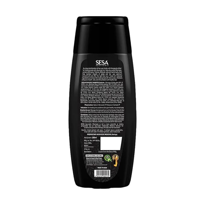 Sesa Ayurvedic Medicinal Shampoo Hairfall Control Anti Dandruff Shampoo Infused with 15 Ayurvedic Herbs Smooth & Shiny Hair For Men & Women (200 ml) - Image 2