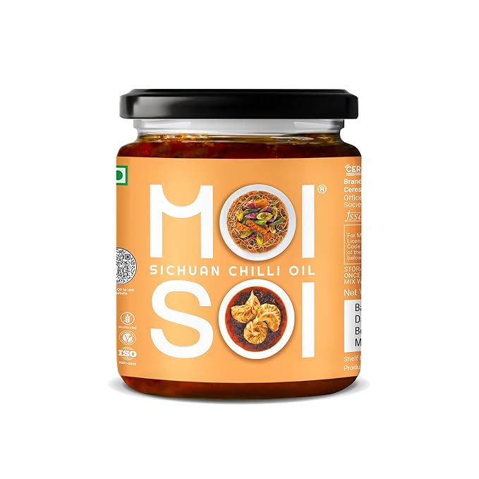 MOI SOI Sichuan Chilli Oil- (175gms | Vegan Friendly | No MSG | Dip with momos, pizza, noodles, snacks, etc.) - Image 1
