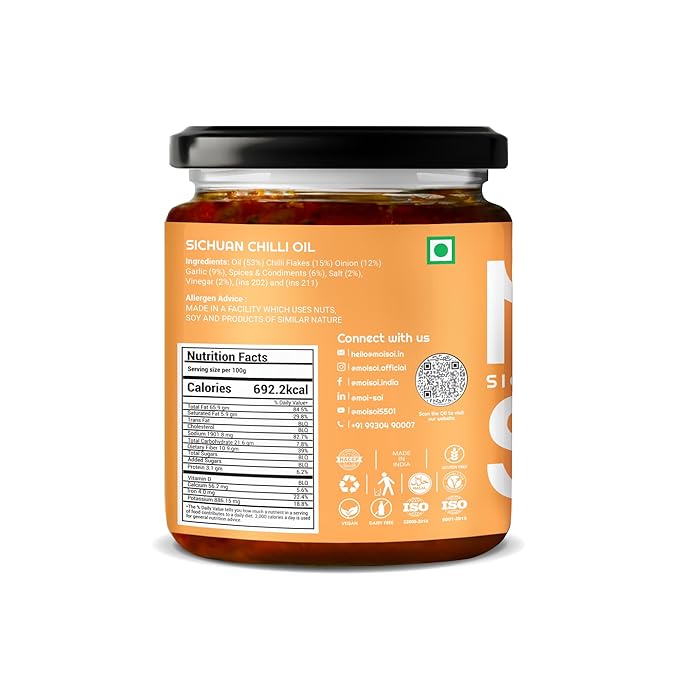 MOI SOI Sichuan Chilli Oil- (175gms | Vegan Friendly | No MSG | Dip with momos, pizza, noodles, snacks, etc.) - Image 2
