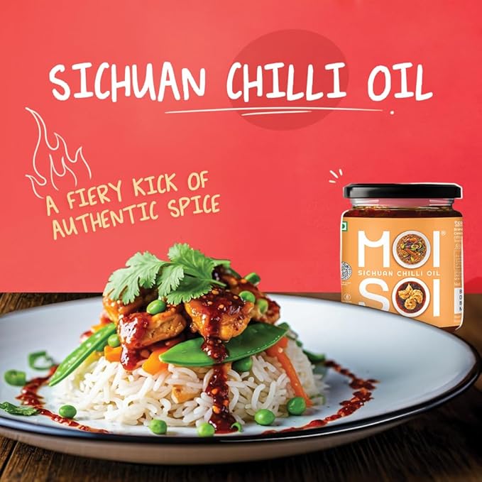 MOI SOI Sichuan Chilli Oil- (175gms | Vegan Friendly | No MSG | Dip with momos, pizza, noodles, snacks, etc.) - Image 3