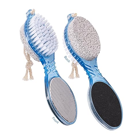 VEGA 4 in 1 Feet Pedicure Tools with Foot Scrubber, Pumice Stone, Foot Rasp and Black Emery for Home Foot Care, Soft Care | Foot File Callus Remover - Multi Purpose Pedicure & Manicure Tool - Image 1