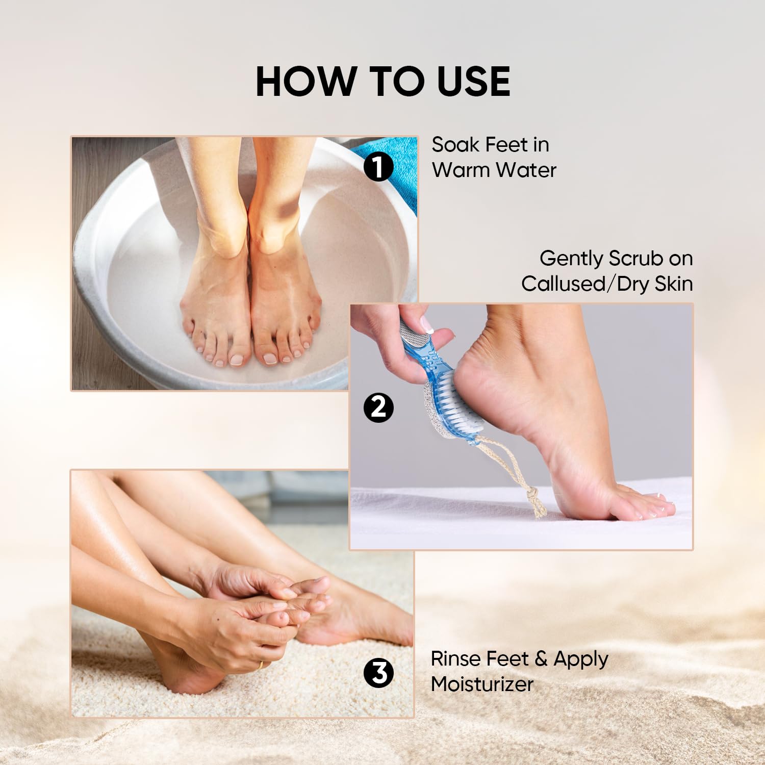 VEGA 4 in 1 Feet Pedicure Tools with Foot Scrubber, Pumice Stone, Foot Rasp and Black Emery for Home Foot Care, Soft Care | Foot File Callus Remover - Multi Purpose Pedicure & Manicure Tool - Image 11