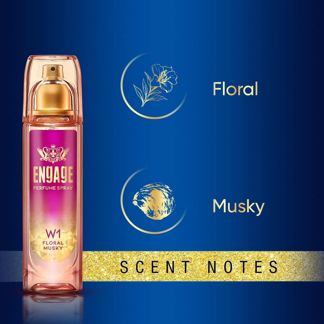 Engage W1 Perfume Spray For Women, Fruity and Floral, Skin Friendly, 120ml - Image 3