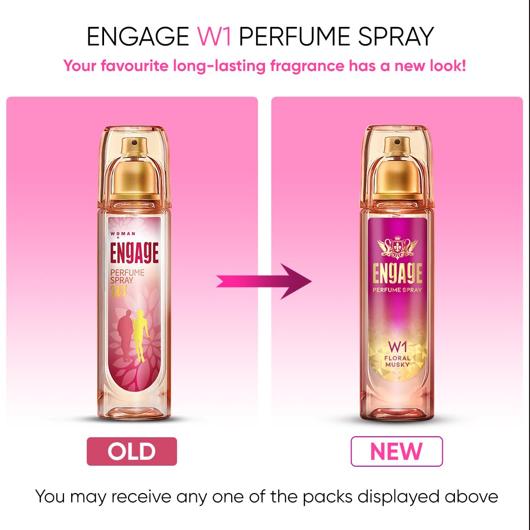 Engage W1 Perfume Spray For Women, Fruity and Floral, Skin Friendly, 120ml - Image 4