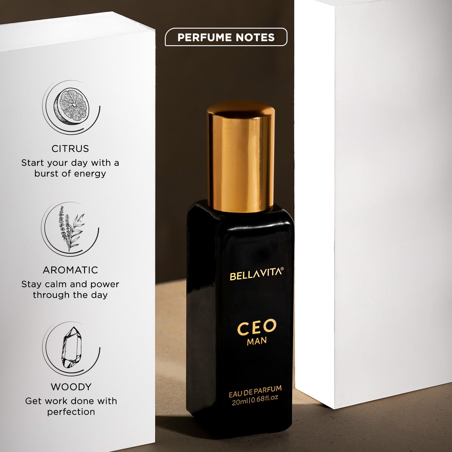 Bella Vita Luxury CEO MAN Eau De Parfum | Office Wear Perfume for Men with long lasting notes of Tonka and Agarwood 20 ML - Image 4