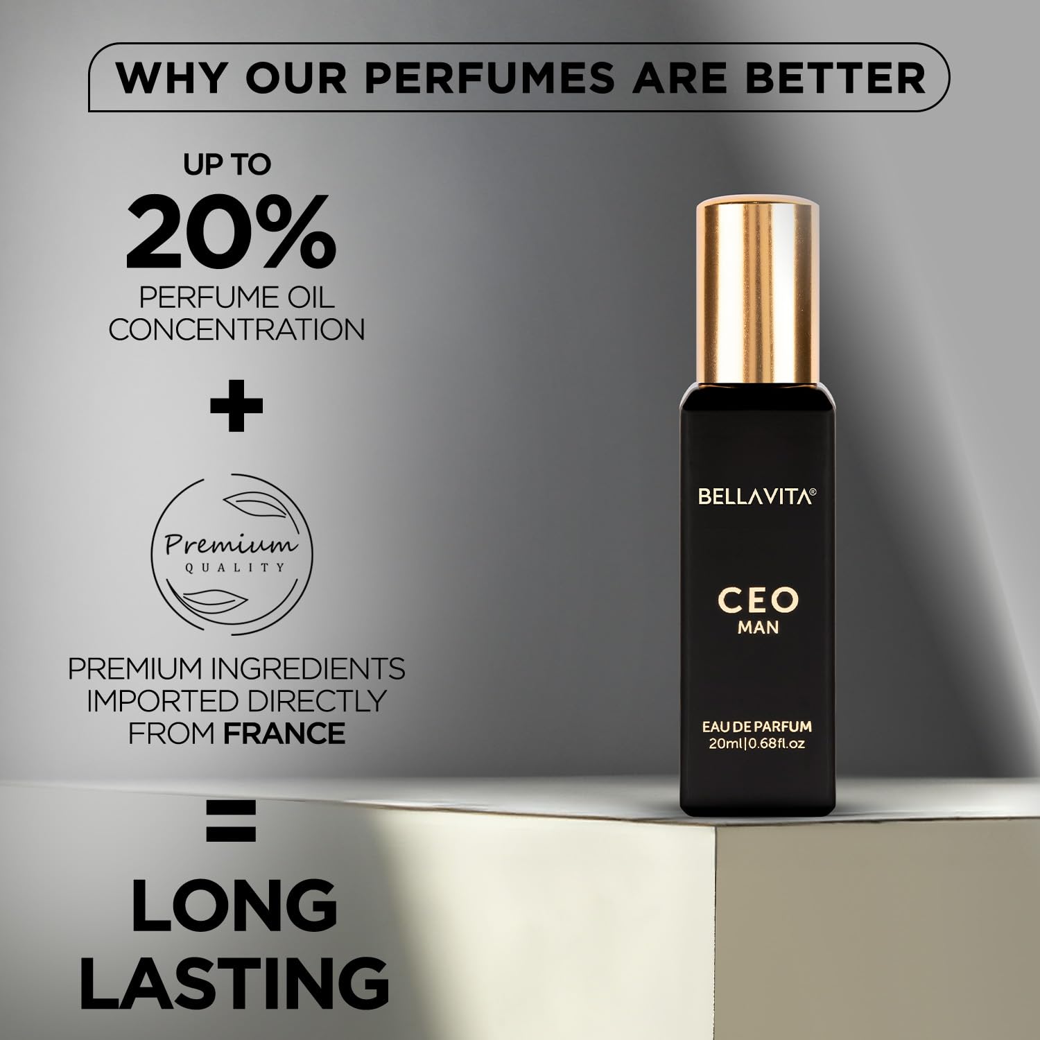 Bella Vita Luxury CEO MAN Eau De Parfum | Office Wear Perfume for Men with long lasting notes of Tonka and Agarwood 20 ML - Image 8