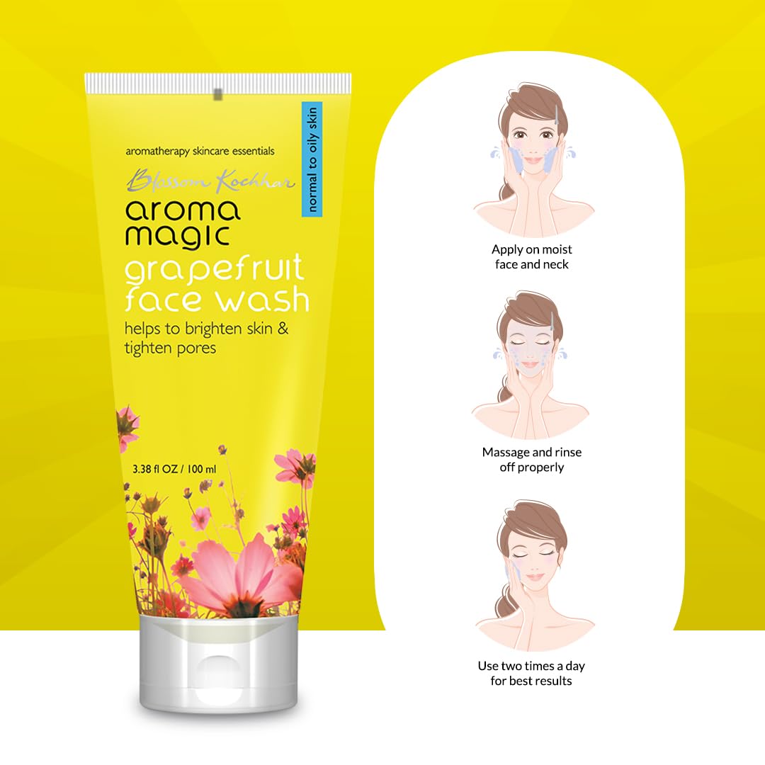 Aroma Magic Grapefruit Face Wash for Brightening & Pore tightening | For Oily Skin | 100 ml | Pack of 1 - Image 3