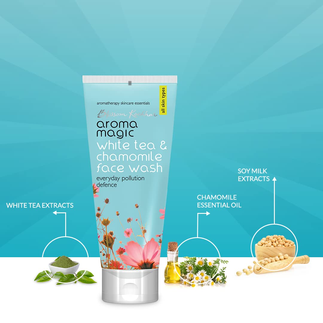 Aroma Magic Everyday Pollution Defence White Tea & Chamomile Face Wash| with Soya Milk Extracts| All Skin -100 ml Pack Of 1 - Image 5