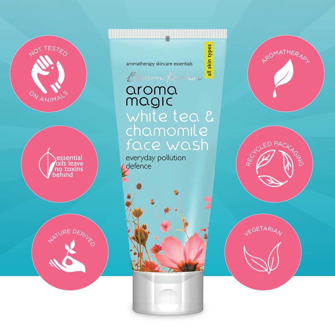 Aroma Magic Everyday Pollution Defence White Tea & Chamomile Face Wash| with Soya Milk Extracts| All Skin -100 ml Pack Of 1 - Image 8