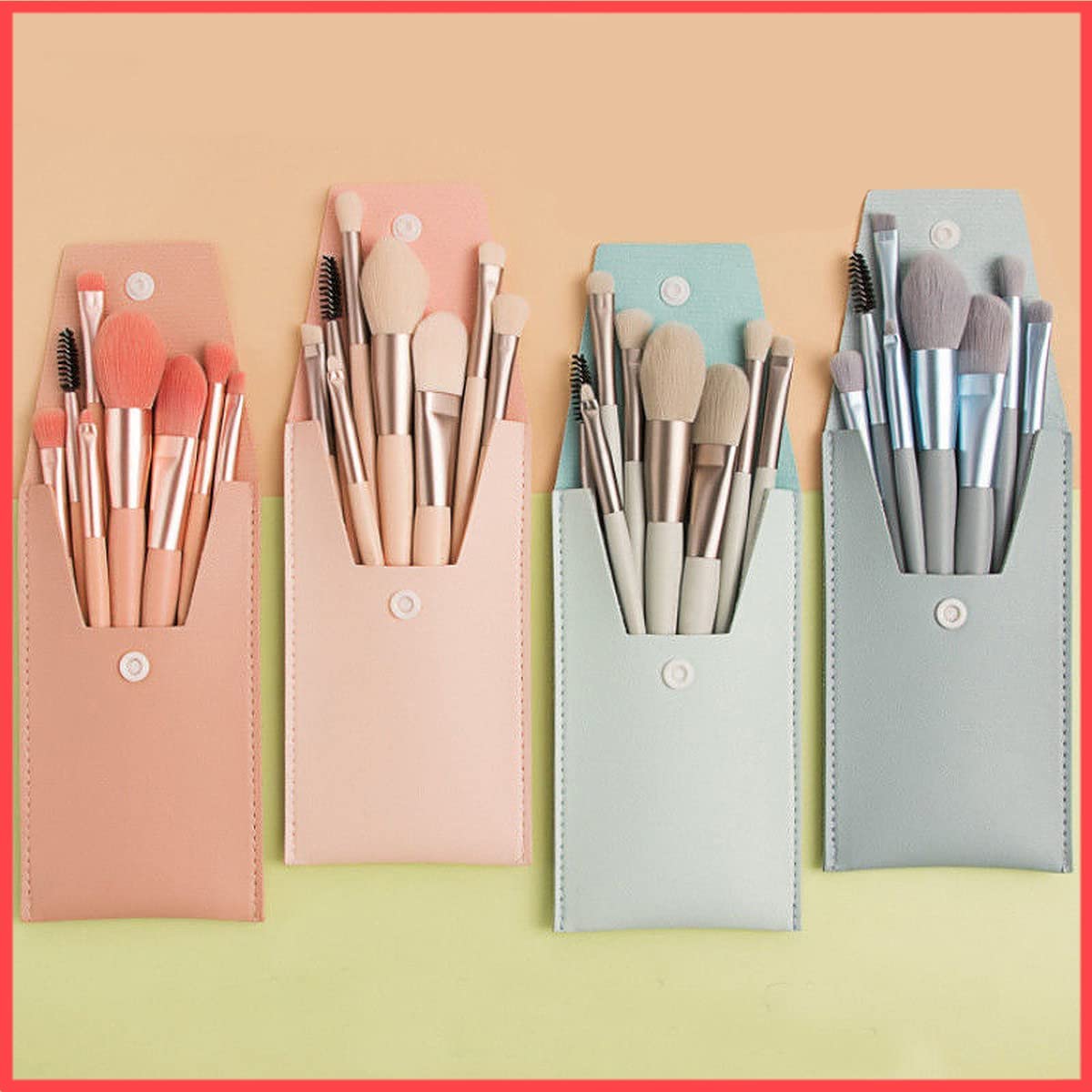 URBANMAC Makeup Brush Set 8PCS Mini With Storage (Dark_peach) - Image 4
