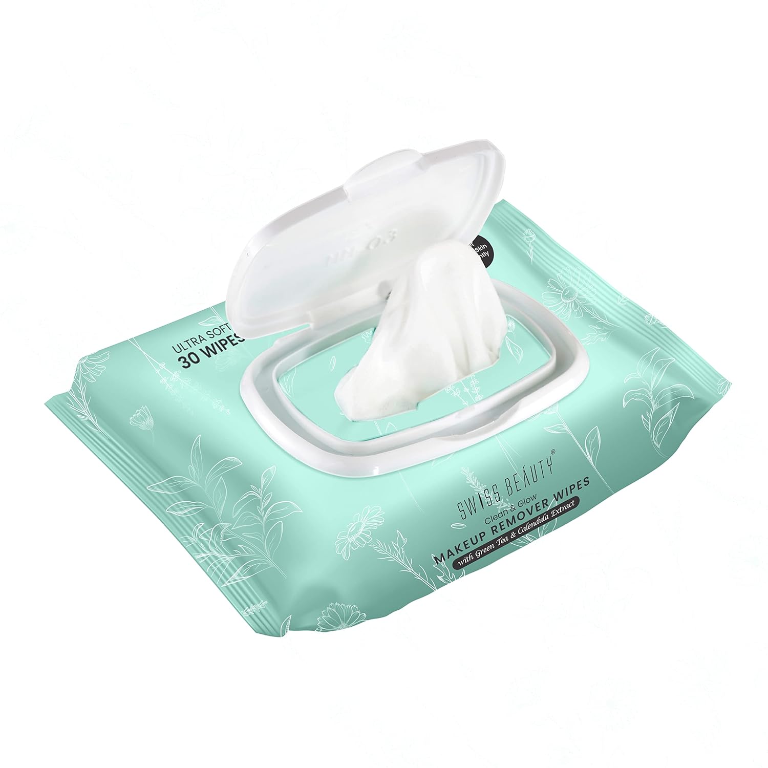 Swiss Beauty Clean & Glow Makeup Remover Wipes | With Green Tea And Calendula Extracts| Cleansing And Hydrating Facial Wipes| 30 Wipes - Image 3