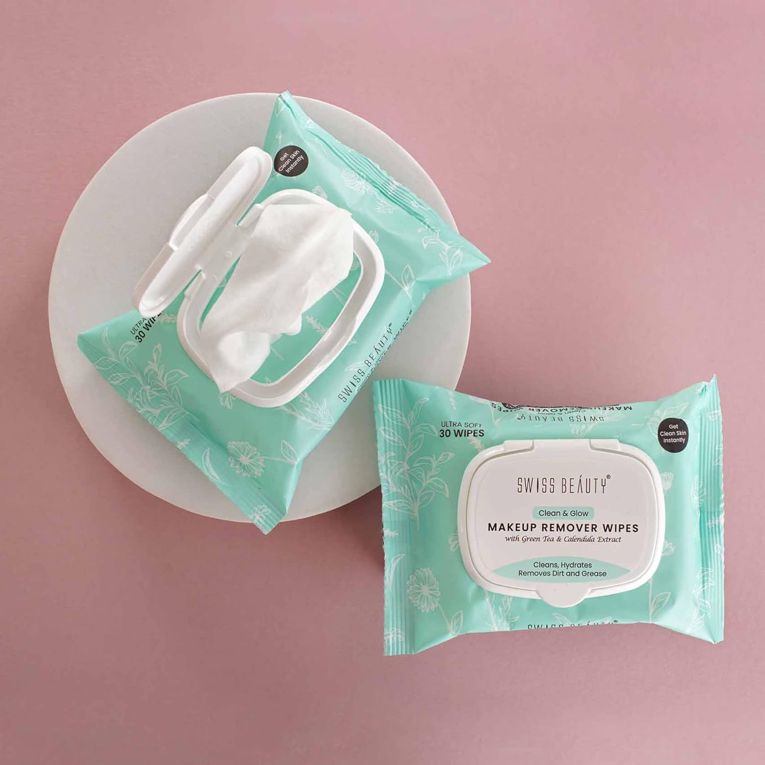 Swiss Beauty Clean & Glow Makeup Remover Wipes | With Green Tea And Calendula Extracts| Cleansing And Hydrating Facial Wipes| 30 Wipes - Image 5