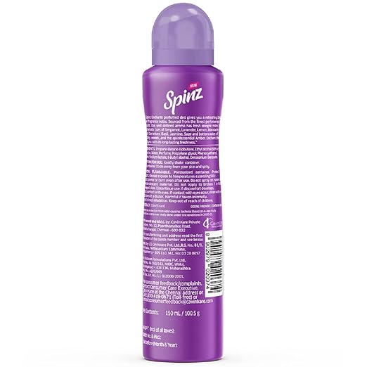 Spinz Enchante Perfumed Deo for Women, with International Fragrances for Long Lasting Freshness and 24 Hours Protection from Odour causing Bacteria, 150ml - Image 2