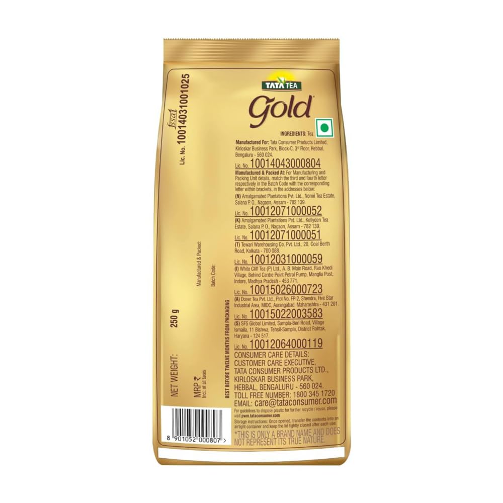 Tata Tea Gold 250 gram, Assam Teas With Gently Rolled Aromatic Long Leaves - Image 2