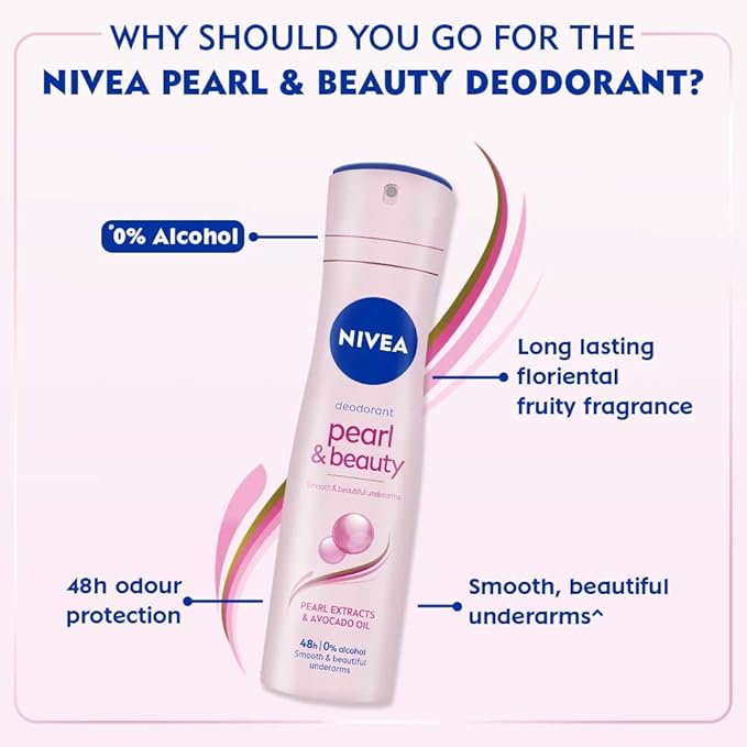 Nivea Pearly And Beauty Deodorant 48Hours, 150Ml - Image 4