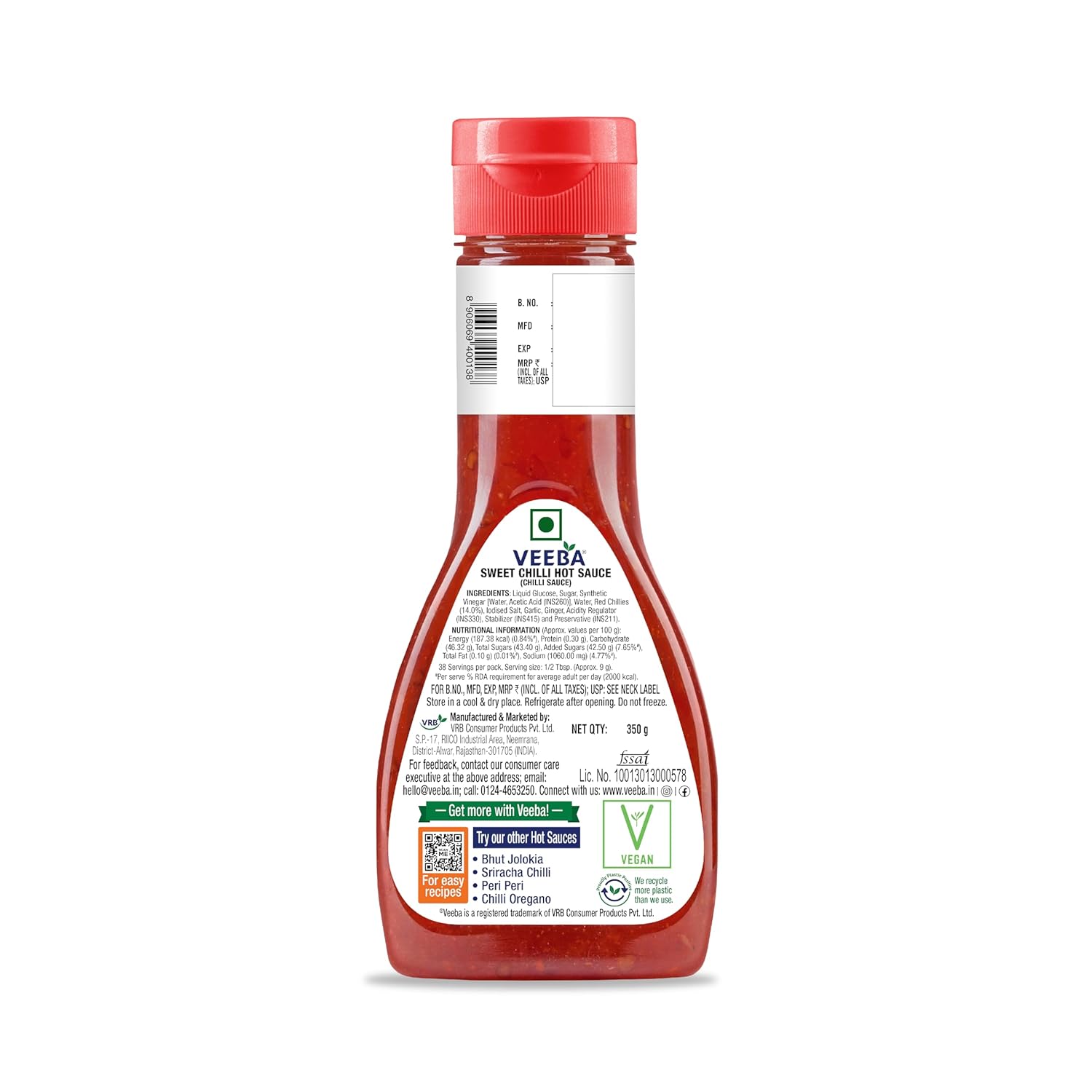 Veeba Sweet Chilli Hot Sauce (350G) - Image 3