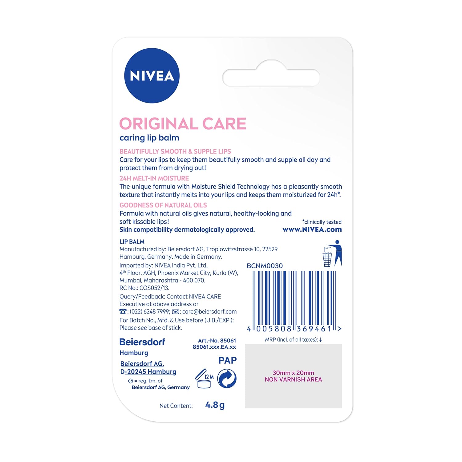 NIVEA Original Care 4.8g Lip Balm - Image 8