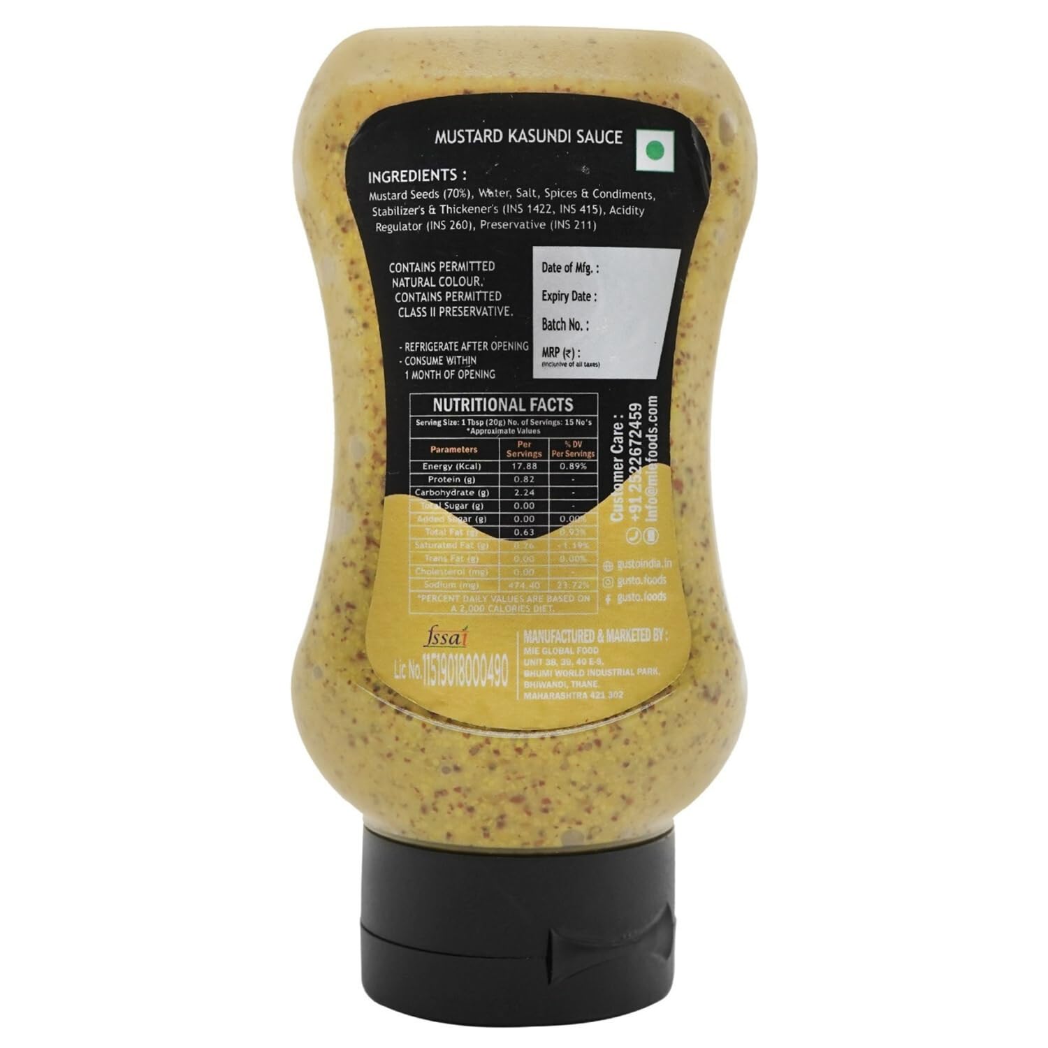 Gusto Foods Mustard Kasundi Sauce 300gram  - Image 2