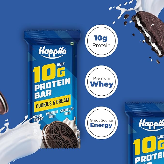 Happilo Premium Cookies & Cream Protein Bar 50g - Image 3
