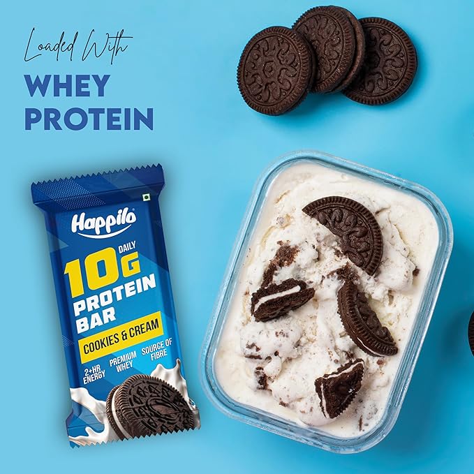 Happilo Premium Cookies & Cream Protein Bar 50g - Image 4
