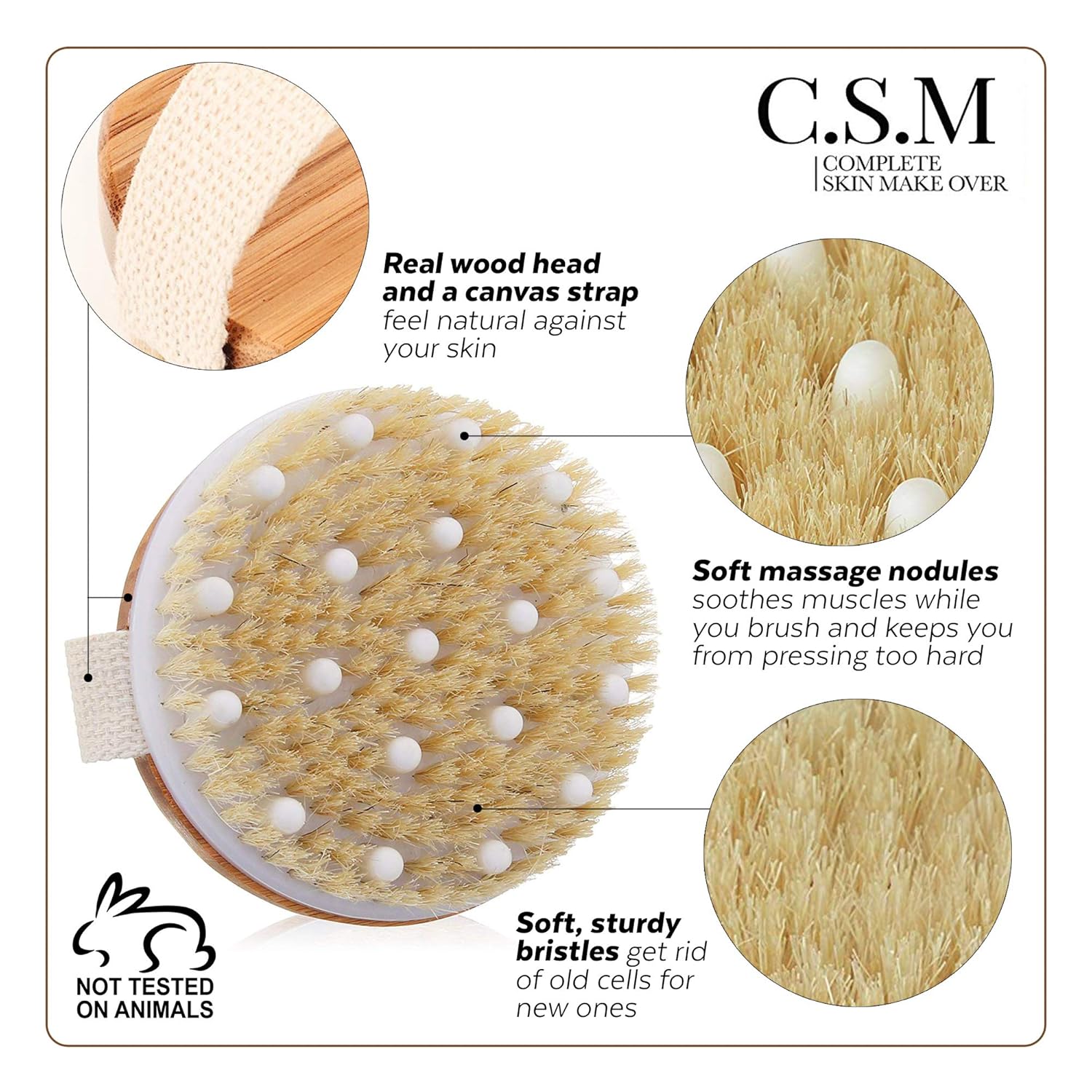 C.S.M. Body Brush for Wet or Dry Brushing - Image 5