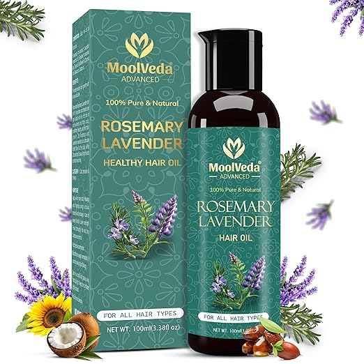 Moolveda Lavender Rosemary Hair Oil For Healthy Hair 100ml - Image 1