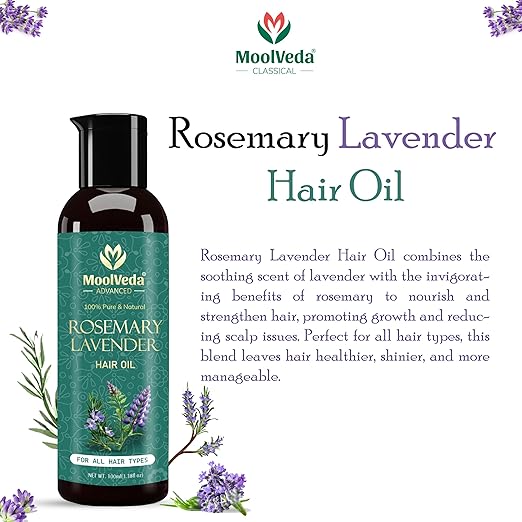 Moolveda Lavender Rosemary Hair Oil For Healthy Hair 100ml - Image 2