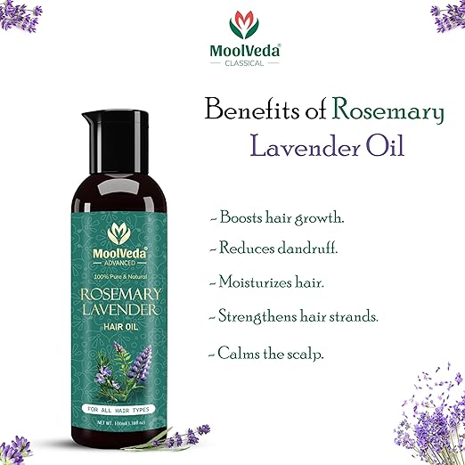 Moolveda Lavender Rosemary Hair Oil For Healthy Hair 100ml - Image 4