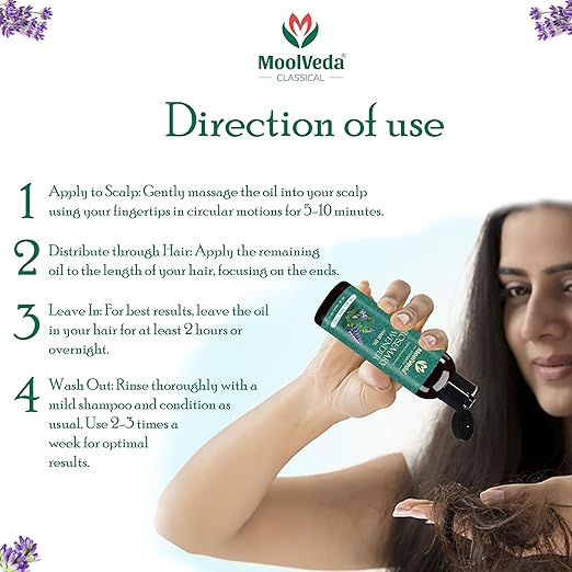 Moolveda Lavender Rosemary Hair Oil For Healthy Hair 100ml - Image 5