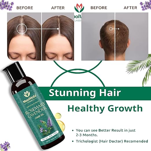 Moolveda Lavender Rosemary Hair Oil For Healthy Hair 100ml - Image 6