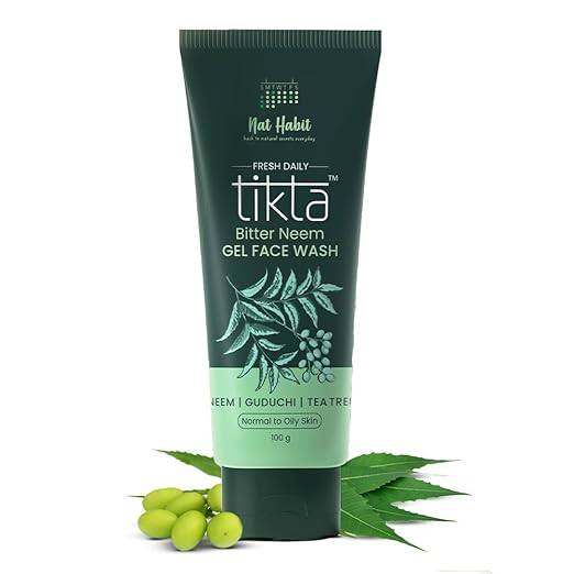 Nat Habit Neem Gel Face Wash For Oily Skin Acne, Pimple And Oil Control With Glowing Skin 100g - Image 1