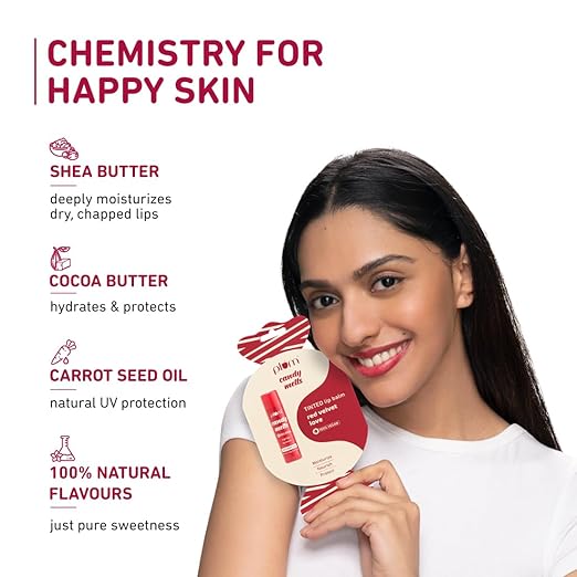 Plum Candy Melts Red Velvet Love Tinted Lip Balm Moisturizes & Nourishes 4.5g - Image 3
