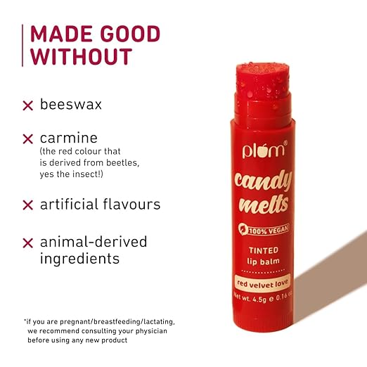 Plum Candy Melts Red Velvet Love Tinted Lip Balm Moisturizes & Nourishes 4.5g - Image 4