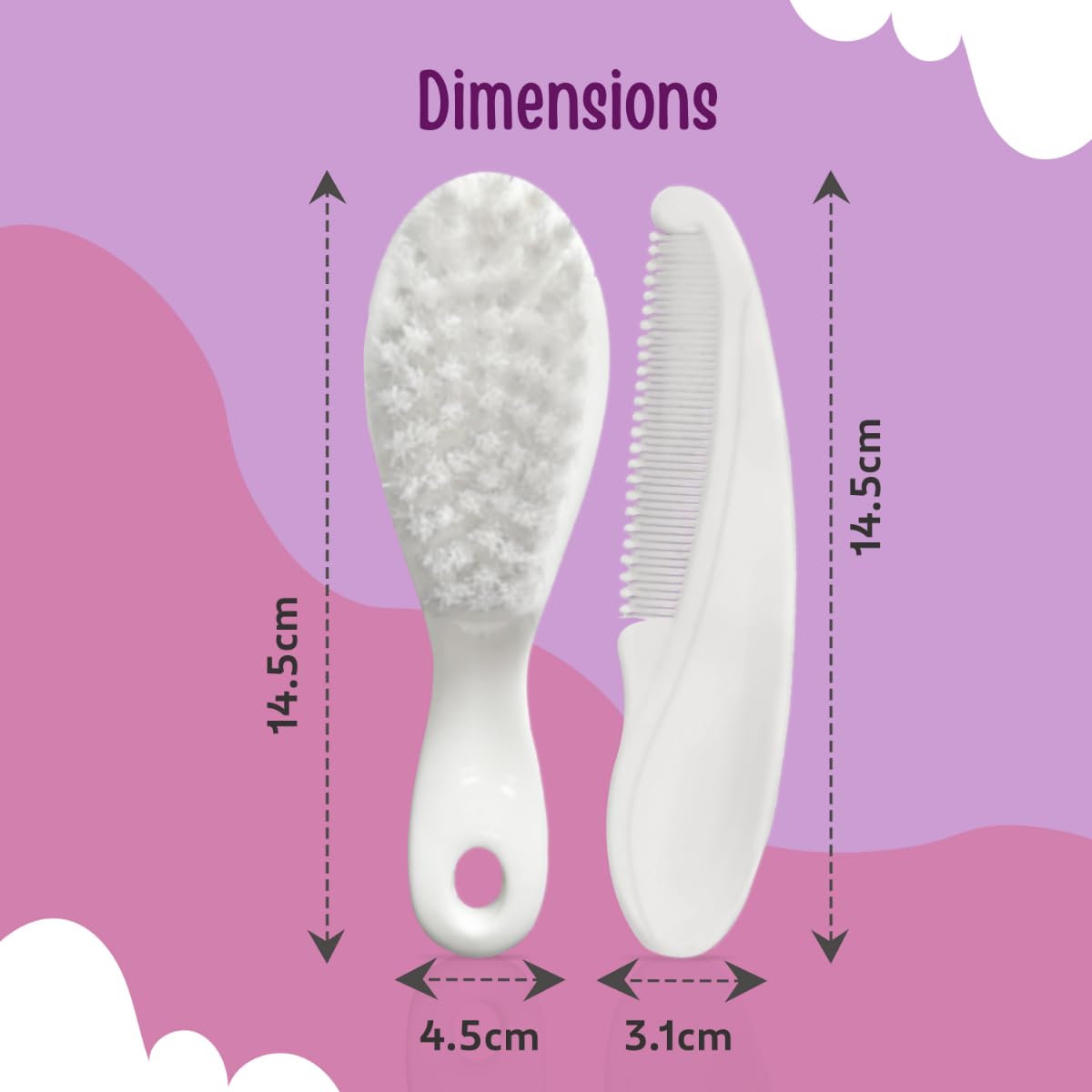 LuvLap Elegant Baby Comb & Brush Set - Image 2