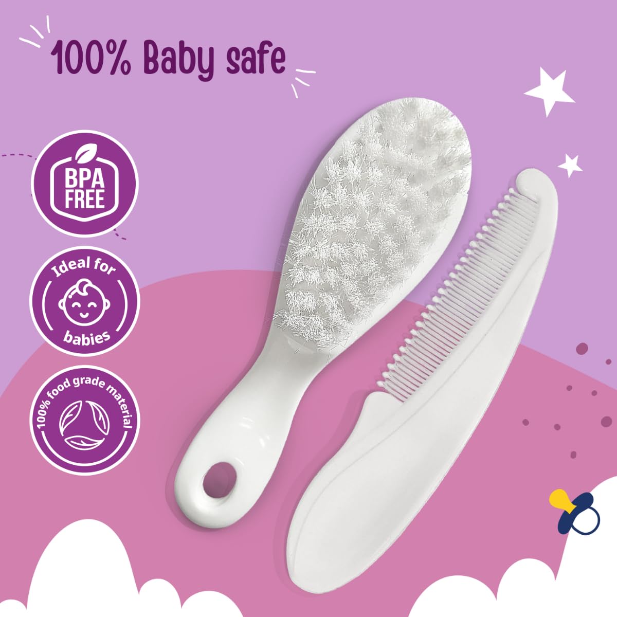 LuvLap Elegant Baby Comb & Brush Set - Image 3