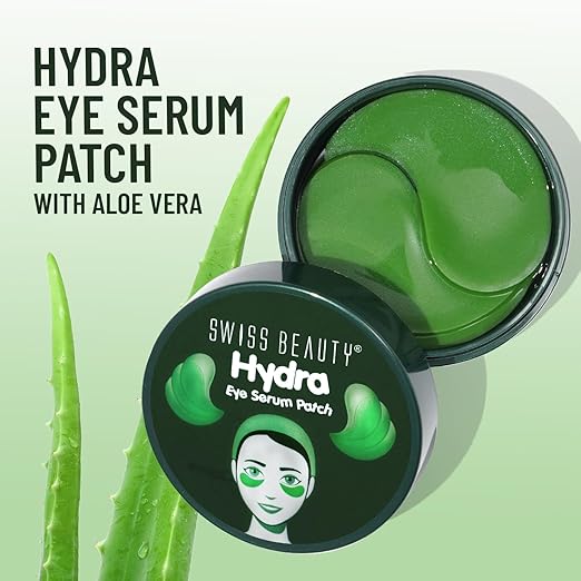 Swiss Beauty Hydra Anti Wrinkle Eye Serum Patch for dark circles Shade- Aloevera, 60 Pcs - Image 2