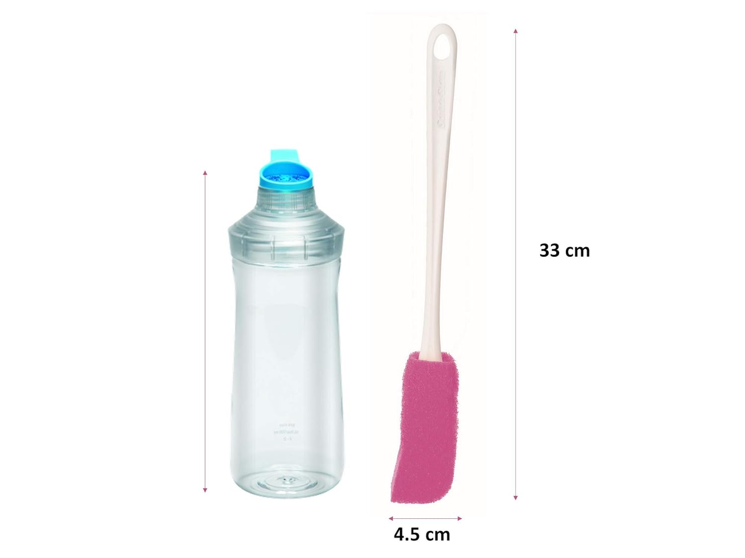 Scotch-Brite Plastic Bottle Cleaner Brush (Pink and White,Pack of 1) - Image 2