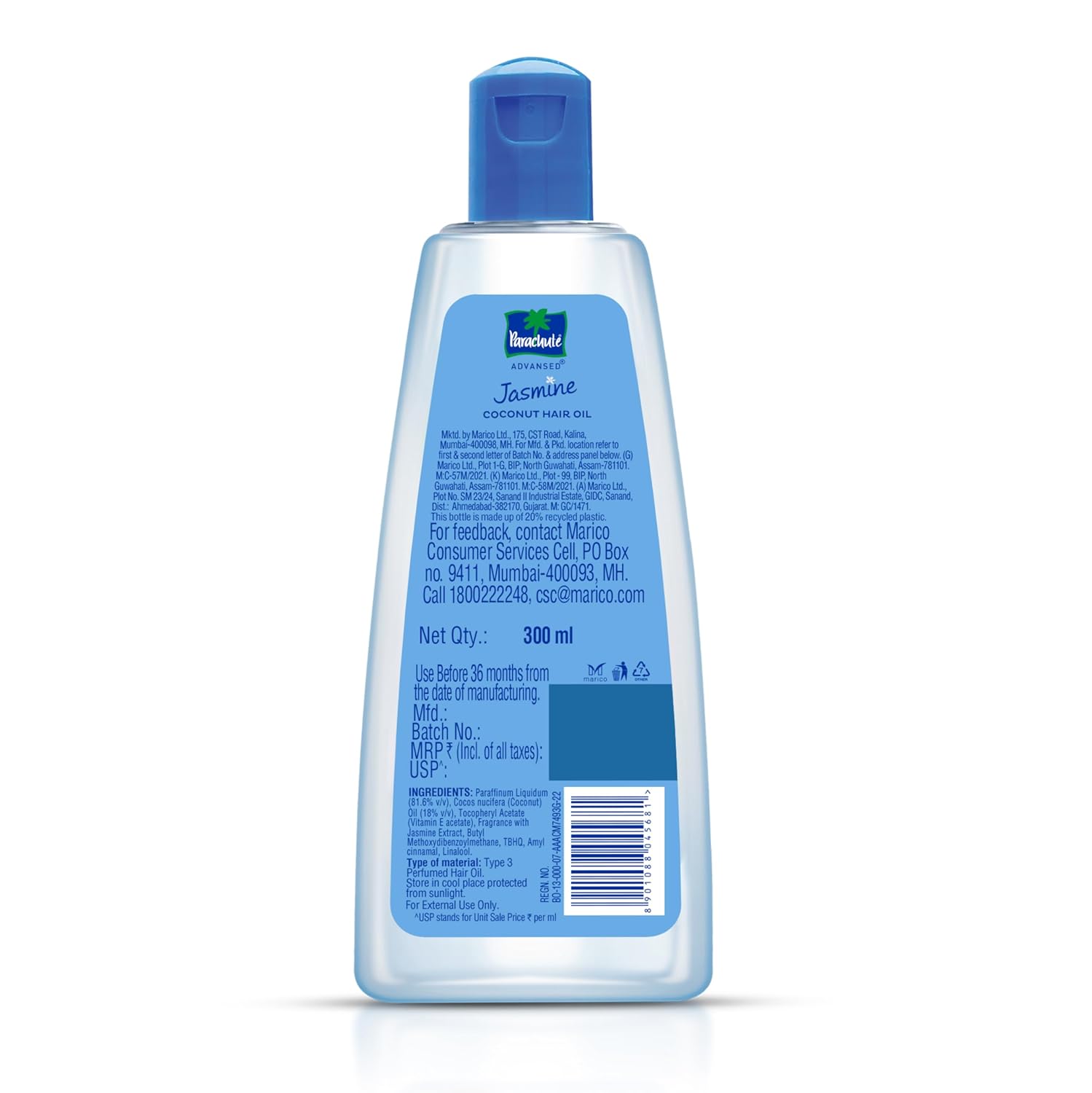 Parachute Advansed Jasmine Coconut Hair Oil, 300 ml - Image 2
