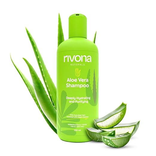 Rivona Naturals 99% Silky & Stronger Aloe vera & Neem Hair Shampoo, For Damaged, Dry and Frizzy Hair 250ml - Image 1