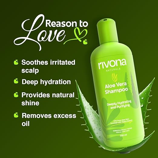 Rivona Naturals 99% Silky & Stronger Aloe vera & Neem Hair Shampoo, For Damaged, Dry and Frizzy Hair 250ml - Image 4