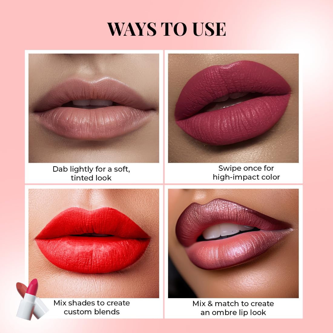 Just Herbs Herb Enriched Ayurvedic Lipstick Shade Sampler Kit, pack of 16 - Image 7