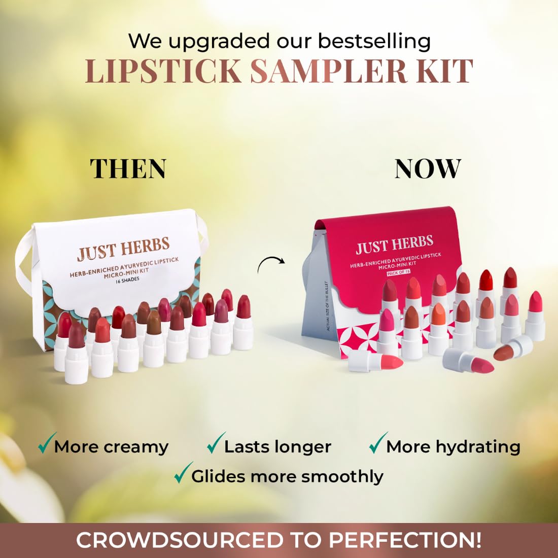 Just Herbs Herb Enriched Ayurvedic Lipstick Shade Sampler Kit, pack of 16 - Image 10