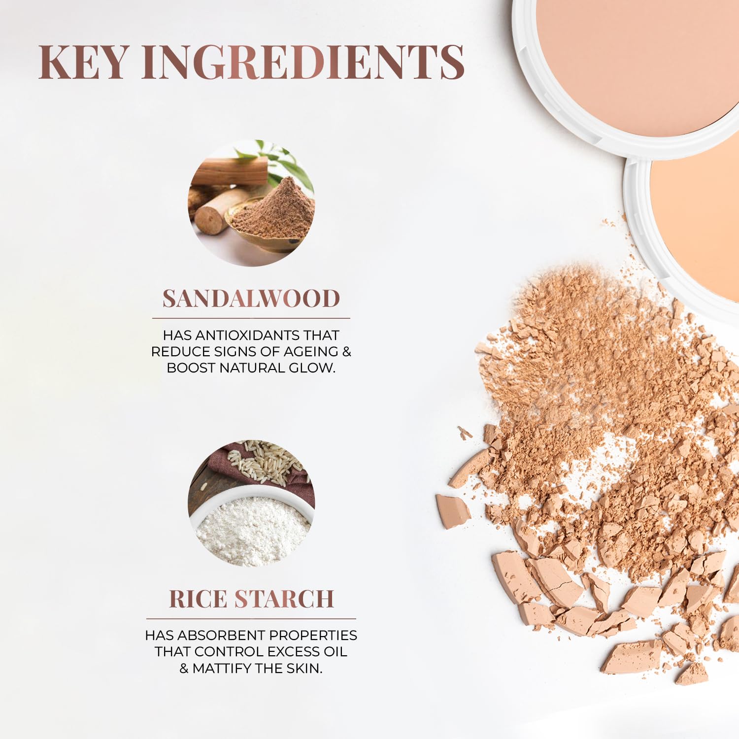Just Herbs Oil Control Radiance Booster Age Defying Compact Powder for face Makeup 9g - Image 7